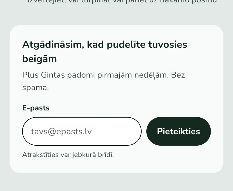 Refill reminder sign-up: "We'll remind you when the bottle is running low" with an email field